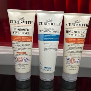 Curlsmith Full Size Styling Trio – In-Shower Fixer, Definition Cream & Style Bal